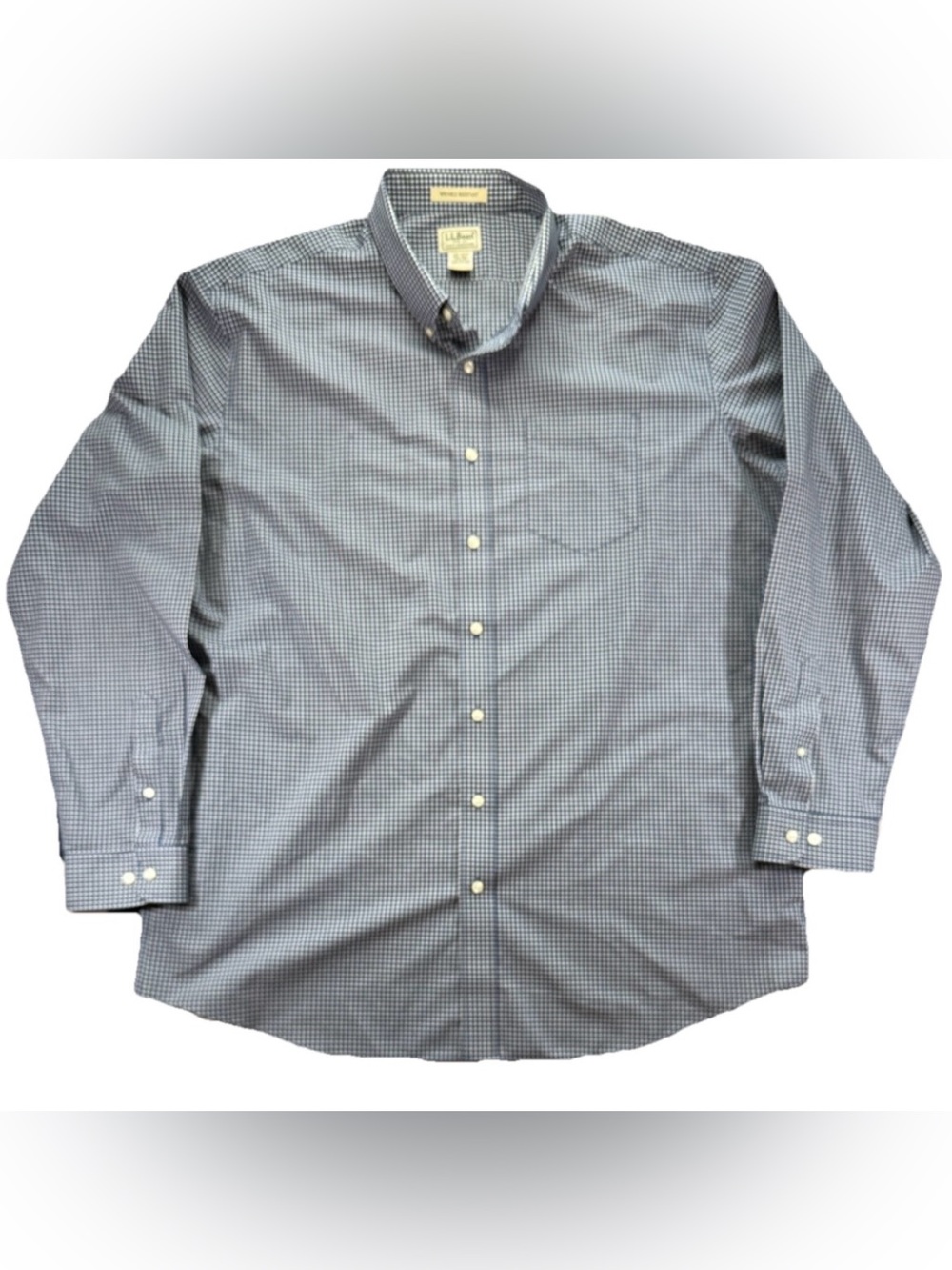 LL Bean Wrinkle Resistant Button Down Long Sleeve Shirt Men's XXL Tall Gingham